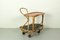 Bamboo Bar Cart Tea Trolley with Black and Red Shelf, 1940s, Image 3