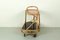 Bamboo Bar Cart Tea Trolley with Black and Red Shelf, 1940s, Image 5