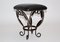 Vintage French Iron Leaves Stool with Black Leather Seat, 1970s, Image 6