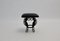 Vintage French Iron Leaves Stool with Black Leather Seat, 1970s, Image 3