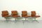 Vintage Cognac Leather Ea208 Soft Pad Chairs by Charles & Ray Eames for Vitra, 1970s, Set of 4 1