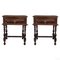Vintage Solid Carved French Nightstands with Turned Columns, Set of 2, Image 1