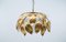Lampada da soffitto fiorentina dorata con paralume sferico in vetro opalino, anni '60, Immagine 5