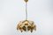 Gilded Florentine Ceiling Lamp with Opaline Glass Globe Shade, 1960s 11