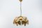 Gilded Florentine Ceiling Lamp with Opaline Glass Globe Shade, 1960s, Image 11