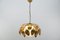 Gilded Florentine Ceiling Lamp with Opaline Glass Globe Shade, 1960s, Image 2