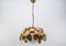 Gilded Florentine Ceiling Lamp with Opaline Glass Globe Shade, 1960s, Image 1