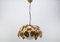 Lampada da soffitto fiorentina dorata con paralume sferico in vetro opalino, anni '60, Immagine 1
