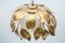 Gilded Florentine Ceiling Lamp with Opaline Glass Globe Shade, 1960s 8
