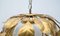 Lámpara de techo florentina dorada con pantalla de vidrio opalino, años 60, Imagen 10
