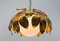 Gilded Florentine Ceiling Lamp with Opaline Glass Globe Shade, 1960s, Image 6