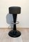 Five Barstools, Black Lacqueered Metal, Chromed, Grey Leather, France, 1950s, Image 9