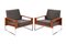 Armchairs in Teak, Chrome and Fabric by Bert Lieber for Knoll, 1960s, Set of 2, Image 2