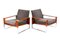 Fauteuils en Teck, Chrome et Tissu par Bert Lieber pour Knoll, 1960s, Set de 2 5