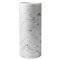Cylindrical Satin White Carrara Marble Vase, Image 1