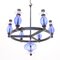 Glass and Wrought Iron Chandelier by Erik Höglund for Boda Smide, 1960s 9