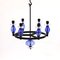 Glass and Wrought Iron Chandelier by Erik Höglund for Boda Smide, 1960s 6