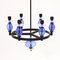 Glass and Wrought Iron Chandelier by Erik Höglund for Boda Smide, 1960s 7