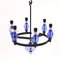 Glass and Wrought Iron Chandelier by Erik Höglund for Boda Smide, 1960s 4