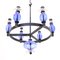 Glass and Wrought Iron Chandelier by Erik Höglund for Boda Smide, 1960s, Image 10