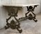 French Solid Cast Iron Scrolling Butterfly Coffee Table with Marble Top, Image 3