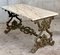 French Solid Cast Iron Scrolling Butterfly Coffee Table with Marble Top 5