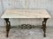 French Solid Cast Iron Scrolling Butterfly Coffee Table with Marble Top 4