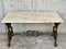 French Solid Cast Iron Scrolling Butterfly Coffee Table with Marble Top, Image 4