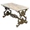 French Solid Cast Iron Scrolling Butterfly Coffee Table with Marble Top 1