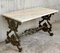 French Solid Cast Iron Scrolling Butterfly Coffee Table with Marble Top 2