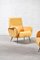 Reclining Armchairs in Yellow Velvet by Marco Zanuso, Italy, 1950s, Set of 2 2