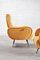 Reclining Armchairs in Yellow Velvet by Marco Zanuso, Italy, 1950s, Set of 2 3