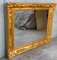 Rechteckiger französischer Empire Spiegel mit Rahmen aus geschnitztem & vergoldetem Holz, 19. Jh 2
