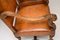 Antique Swedish Leather and Walnut Armchairs, Set of 2 4