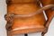 Antique Swedish Leather and Walnut Armchairs, Set of 2 6