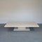 Large Low Pink Marble Table with Beige Leather Casing by Marzio Cecchi 1