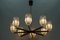 Eight-Light Chandelier in Metal, Chrome and Glass 2