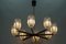 Lámpara de araña de ocho luces de metal, cromo y vidrio, Imagen 2