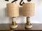 Italian Travertine and Brass Lamps, 1970s, Set of 2 1