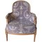 Louis XV Style Bergere Armchair in Floral Fabric, Image 1