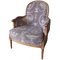 Louis XV Style Bergere Armchair in Floral Fabric 2
