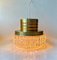 Midcentury German Glass and Brass Pendant Lamp from Limburg, 1970s, Image 3