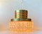 Midcentury German Glass and Brass Pendant Lamp from Limburg, 1970s, Image 11