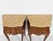 French Kingwood & Marquetry Inlaid Bedside Cabinets with Marble Tops, Set of 2 2