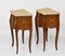 French Kingwood & Marquetry Inlaid Bedside Cabinets with Marble Tops, Set of 2 5