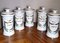 Italian Porcelain Pharmacy Containers with Pure Gold Decorations, Set of 5 3