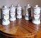 Italian Porcelain Pharmacy Containers with Pure Gold Decorations, Set of 5, Image 2