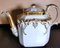 Napoleon III Porzellan Teekanne mit Verzierungen aus reinem Gold 2