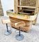 Mobile bar Mid-Century in camoscio con due sgabelli, Italia, anni '70, set di 4, Immagine 2