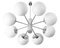 Großer Mid-Century Chrom Sputnik Kronleuchter mit 8 Leuchten und 8 Milchglaskugeln, 1970er 1